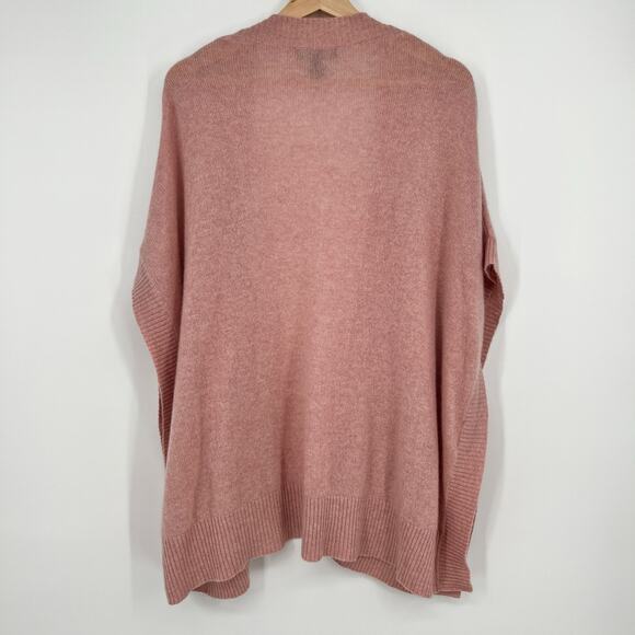 Halogen 100% Cashmere Poncho Cardigan Womens One Size Pink Sweater Open Front - Picture 3 of 8